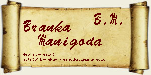 Branka Manigoda vizit kartica